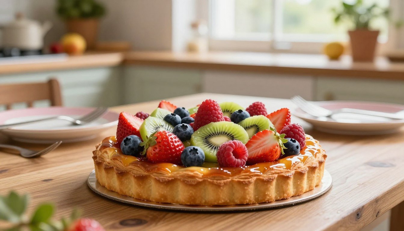 Pâtisserie française classique : Tarte aux fruits frais maison