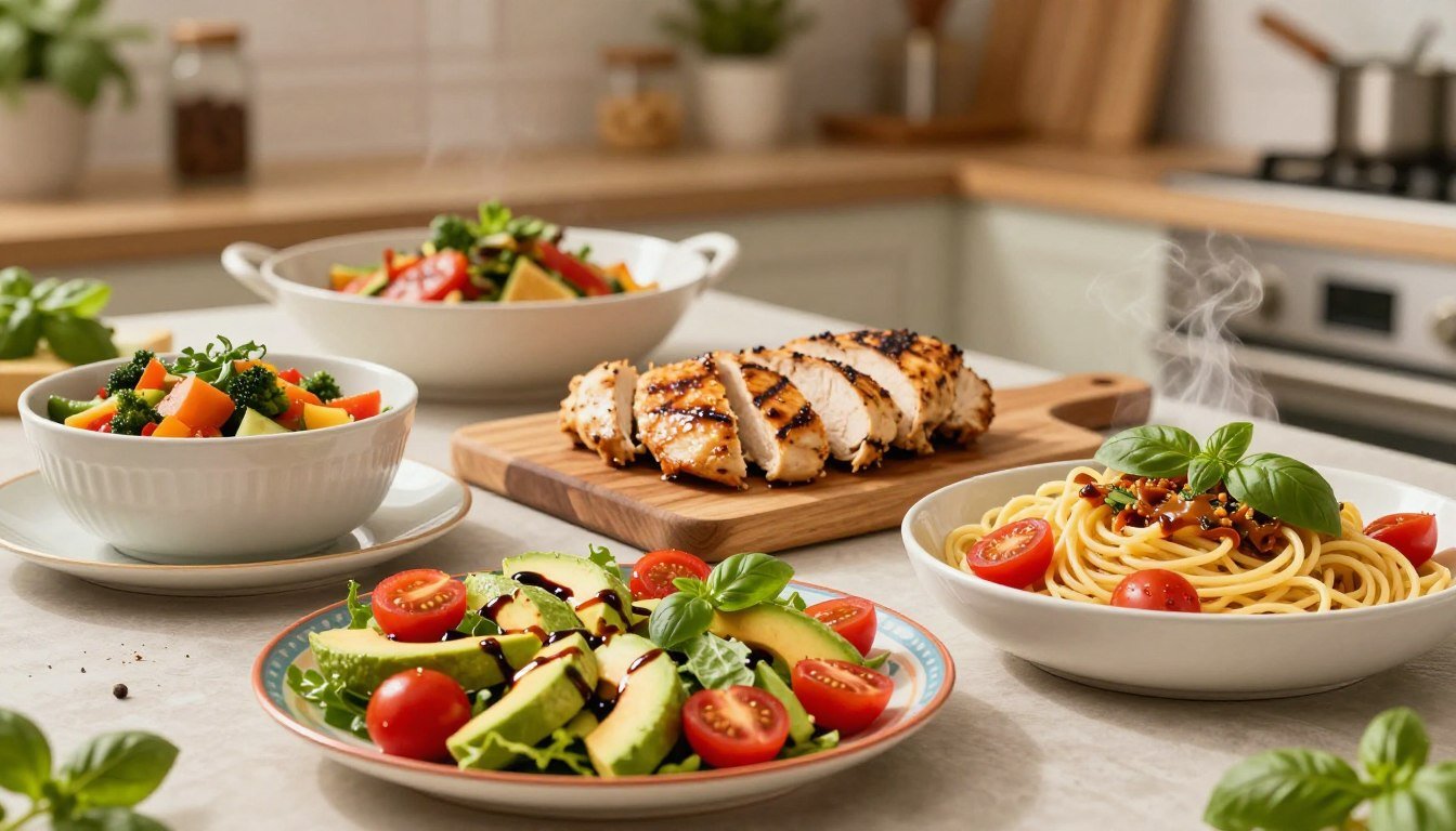Recette de dîner express facile et rapide avec des légumes frais