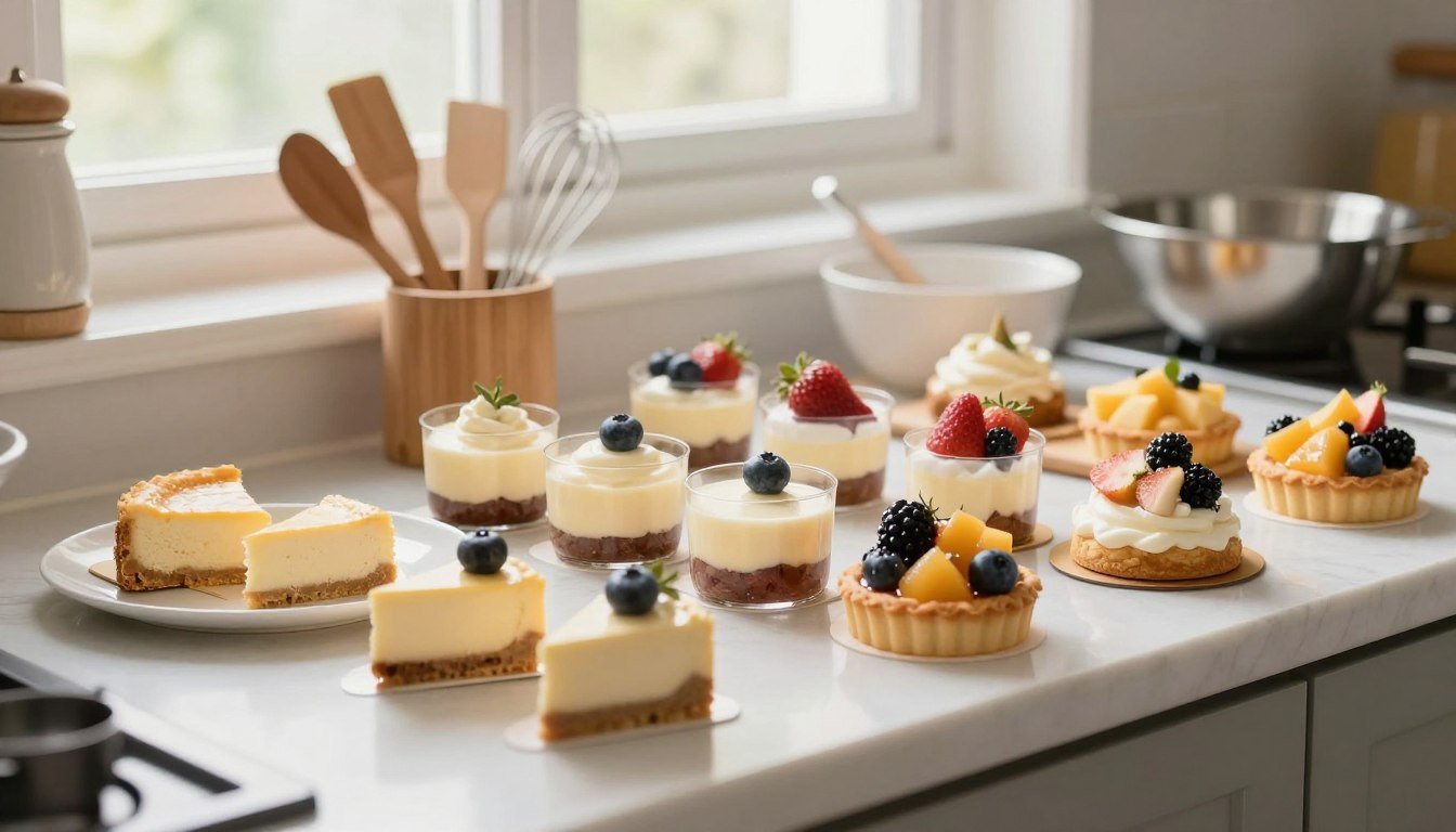 Idée de pâtisserie facile et mini gâteau sans cuisson décoré de fruits