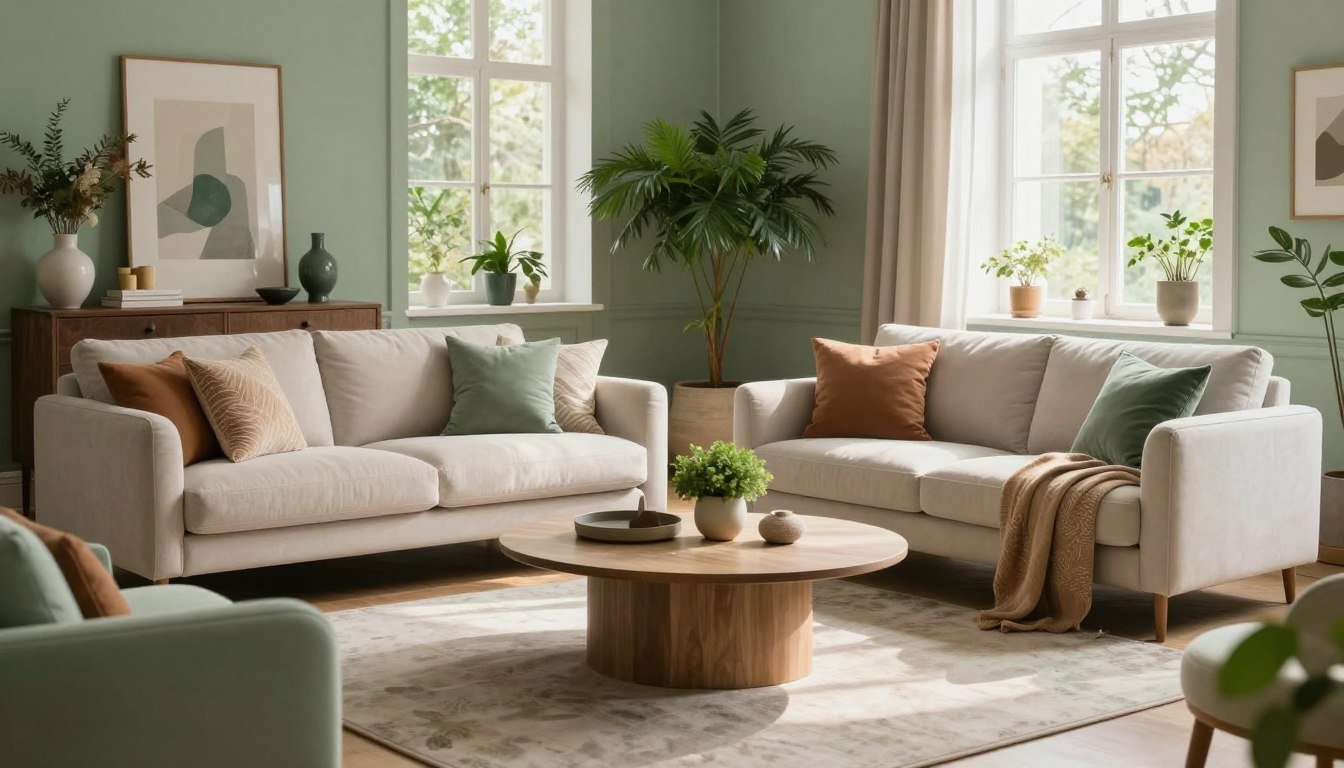Salon élégant vert sauge : Idées et inspirations pour un intérieur chic
