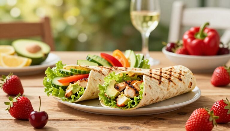 Un wrap frais et léger au poulet pour un dîner express d'été rapide.